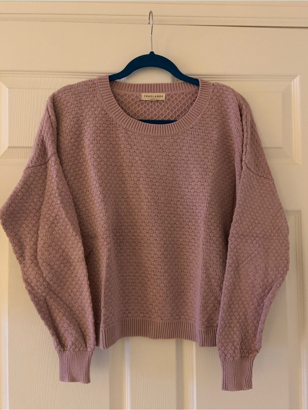 Tradlands Dusty Mauve Textured Crew Sweater